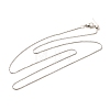 1mm Rack Plating Brass Box Chain Adjustable Slider Necklaces for Women Men MAK-L044-02P-1