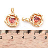 Brass Micro Pave Cubic Zirconia Pendants KK-C051-40G-01-3