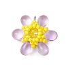 Beaded Flower Charms PALLOY-MZ00438-02-1