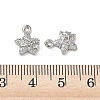 Brass Micro Pave Clear Cubic Zirconia Charms KK-P355-06P-3