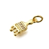 Brass Micro Pave Cubic Zirconia Charms KK-P295-04G-2