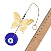 Evil Eye Handmade Lampwork & Butterfly 304 Stainless Steel Pendant Decorations HJEW-JM05000-3