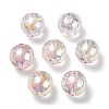 UV Plating Transparent Rainbow Iridescent Acrylic Beads TACR-D010-07E-2