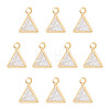 10Pcs Brass Micro Pave Cubic Zirconia Triangle Charms KK-TADJ0001-25-2