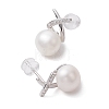 Natural Pearl Ear Studs EJEW-P286-20P-2