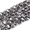 Electroplate Transparent Glass Beads Strands EGLA-Q133-01A-03-1