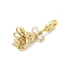 Brass Micro Pave Cubic Zirconia European Dangle Charms KK-L258-07G-01-2