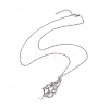 3Pcs 3 Styles Star Moon Stainless Steel Braided Chain Macrame Pouch Empty Stone Holder Pendant Necklace Making NJEW-JN04956-02-6