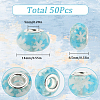 50Pcs Transparent Resin European Rondelle Beads RPDL-SC0001-09C-2