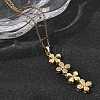 Brass Micro Pave Clear Cubic Zirconia 4 Clover Pendant Y Tassel Necklaces for Women NJEW-P350-02G-2