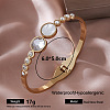 304 Stainless Steel Crystal Rhinestone Hinged Cuff Bangles for Women MV9338-3-1