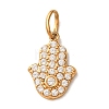 304 Stainless Steel Micro Pave Clear Cubic Zirconia Charms CU-CBA703A-12G-1