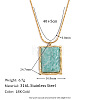 316L Surgical Stainless Steel with Natural Amazonite Pendant Necklaces WGEA815-03-1