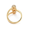 Brass Micro Pave Clear Cubic Zirconia Open Cuff Ring for Women RJEW-Z055-04G-01-3