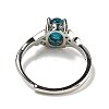 Oval Natural Apatite Adjustable Rings RJEW-Q818-01P-09A-4