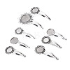 20Pcs 5 Styles Iron Snap Hair Clips with Tibetan Style Alloy Round Trays MAK-TA0001-45-2