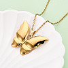 304 Stainless Steel Pendant Necklaces NJEW-T018-19G-1