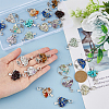 24Pcs 12 Style Natural & Synthetic Gemstone Chip European Dangle Charms Sets PALLOY-FH0001-83-4