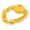 Brass Cuban Link Chain Bracelets Findings KK-G502-05G-3
