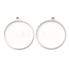 Non-Tarnish 304 Stainless Steel Open Back Bezel Flat Round Pendants STAS-Z040-04A-P-1