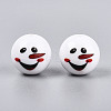 Christmas Printed Opaque Acrylic Round Beads OACR-T029-08C-2