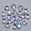 Transparent Spray Painted Glass Charms LS-GLAA-R211-03-D07-1