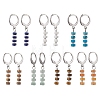 304 Stainless Steel Natural Mixed Stone Column Leverback Earrings EJEW-JE06520-2