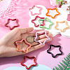 10Pcs 2 Styles Spray Painted Alloy Spring Gate Rings FIND-TA0009-83-6