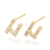 Brass Micro Pave Clear Cubic Zirconia Stud Earrings EJEW-O103-08G-1