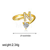 Brass Micro Pave Clear Cubic Zirconia Cuff Open Rings FS-WGF859A-21-1