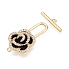 Brass Micro Pave Clear Cubic Zirconia Toggle Clasps KK-N254-143G-B-2