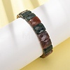 Natural Indian Agate Beaded Stretch Bracelets for Unisex G-K303-02B-1
