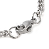 304 Stainless Steel Curb Chain Pendant Necklaces NJEW-H034-01P-3