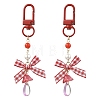2Pcs Bowknot Plastic Pendant Decorations HJEW-YW00272-01-1