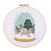 DIY Christmas Theme Embroidery Kits XMAS-PW0001-175J-1
