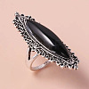 Horse Eye Alloy with Resin Finger Rings FS-WG13A66-03-1