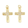 Brass Micro Pave Clear Cubic Zirconia Pendants CU-CBA48B8-01G-B-1