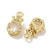 Brass Micro Pave Cubic Zirconia Charms KK-L075-014G-2