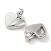 Brass Pave Natural Shell Peach Heart Charms KK-C051-21P-2