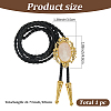 Natural Rose Quartz  with PU Leather Lariat Necklace NJEW-WH20010-02D-2