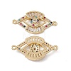 Brass Pave Colorful Cubic Zirconia Connector Charms KK-E068-VC073-1