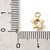 Brass Micro Pave Cubic Zirconia Charms KK-C085-23G-3