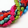 Buddha Head Synthetic Turquoise Beads Strands TURQ-I017-15x14mm-M-1