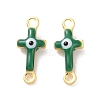 Brass Enamel Connector Charms KK-J302-08G-05-1