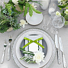 100Pcs Rectangle Paper Table Cards with 100Pcs Polyester Ribbons for Wedding Party Celebration Supplies OFST-WH0004-122B-4