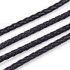Braided Cowhide Leather Cord NWIR-N005-01G-3mm-3