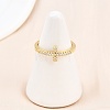 Brass Micro Pave Cubic Zirconia Cuff Rings KK-H093-19G-2