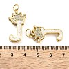 Brass Micro Pave Clear Cubic Zirconia Pendants KK-G498-01J-02-3