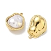 304 Stainless Steel with ABS Plastic Pearl Pendants STAS-G371-01G-05-2