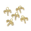 Real 18K Gold Plated Brass Micro Pave Clear Cubic Zirconia Charms KK-E068-VB411-1-4
